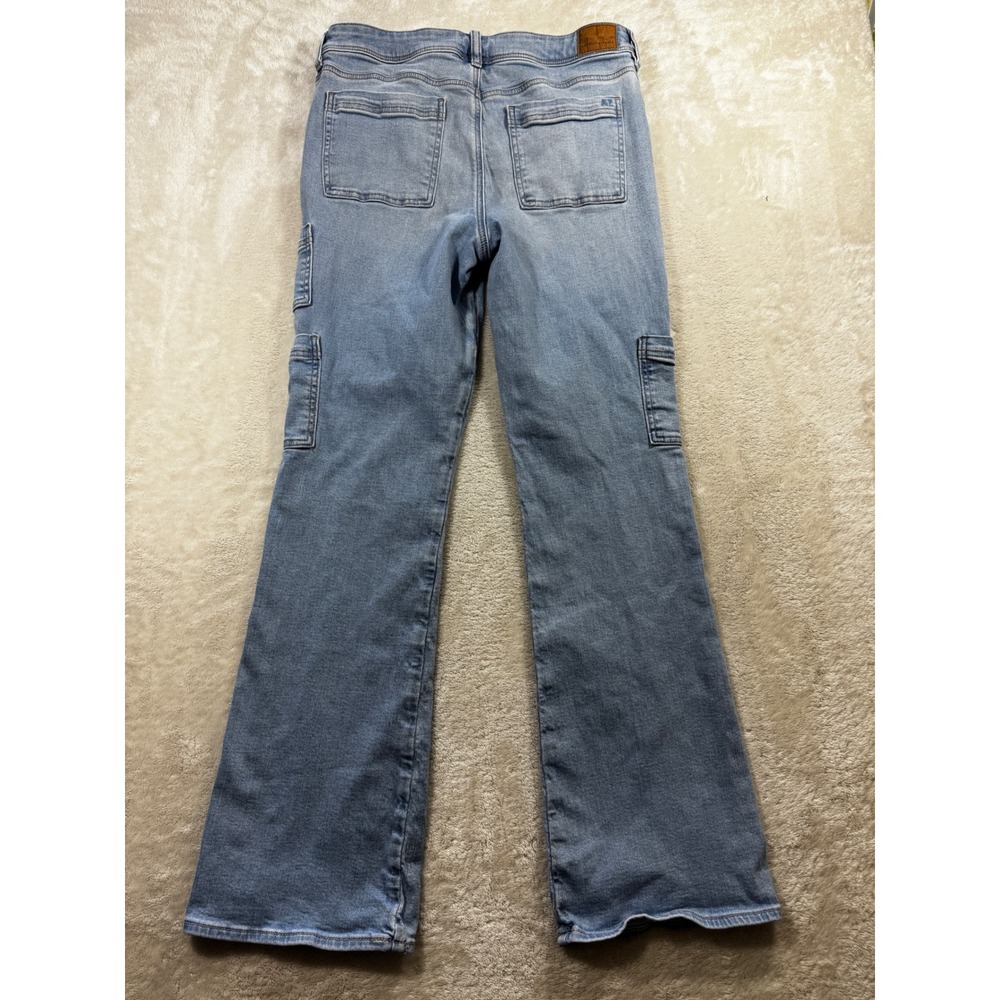 American Eagle Womens Kick Boot Cargo Stretch Light Jeans 10 Meas: 31x31.5 - Picture 2 of 7